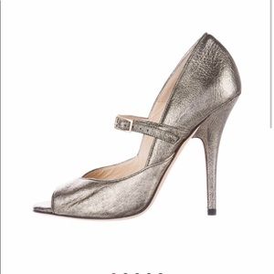 Jimmy Choo Metallic Peep-toe Pumps